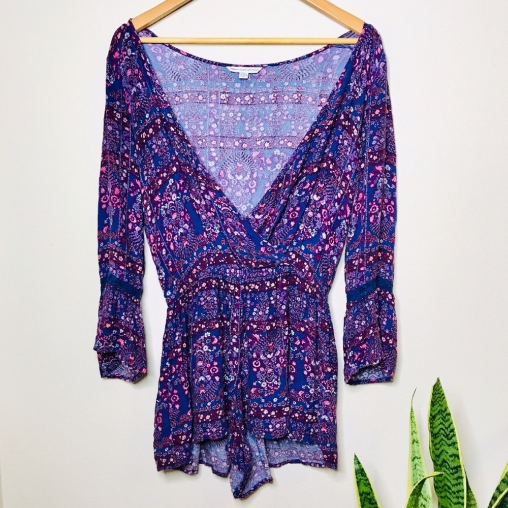 American Eagle Women's Boho Floral Romper